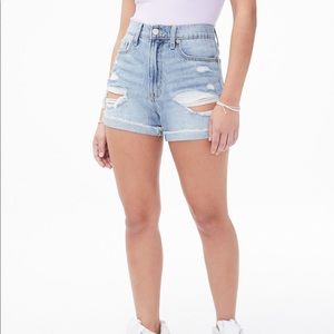 Aero Light Wash Denim Mom Shorts